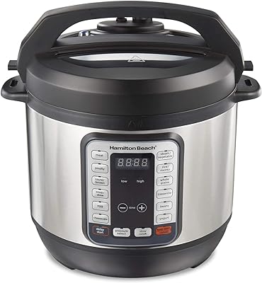 Hamilton Beach 12-in-1 Electric Pressure Cooker with True Slow Cook Technology, Sautés, Browns, Steams, Rice Function, Egg and More, 8 Quart Capacity, Stainless Steel (34508)